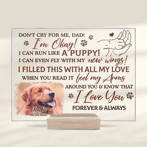 Custom Photo I Filled This With All My Love - Memorial Personalized Custom Rectangle Shaped Acrylic Plaque - Sympathy Gift For Pet Owners, Pet Lovers