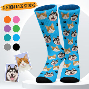 Custom Photo Fur Babies - Dog & Cat Personalized Custom Socks - Gift For Pet Owners, Pet Lovers
