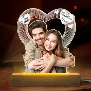 Custom Photo I Love You - Couple Personalized Custom Shaped 3D LED Light - Upload Photo Gift For Husband Wife, Anniversary