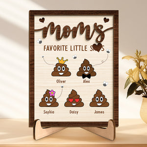 I May Be A Little Poo - Family Personalized Custom 2-Layered Wooden Plaque With Stand - House Warming Gift For Mom