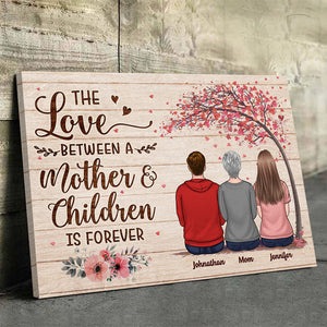 The Love Between A Mother & Children - Family Personalized Custom Horizontal Canvas - Mother's Day, Birthday Gift For Mom