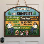 Welcome to Our Campsite Camping Grilling Decor - Wood Sign