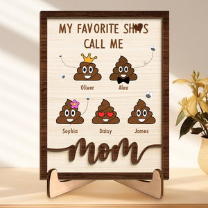 Faites un bon caca ! Plaque en bois personnalisée à 2 couches avec support pour famille ! Cadeau de pendaison de crémaillère pour maman et grand-mère.