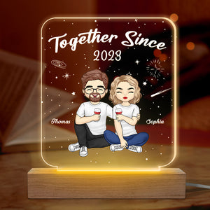 My Favorite Place Is Next To You - Couple Personalized Custom Shaped 3D LED Light - Gift For Husband Wife, Anniversary