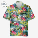 Custom Photo Let The Summer Begin - Company Logo Personalized Custom Unisex Tropical Hawaiian Aloha Shirt - Summer Vacation Gift, Gift For Coworker, Team Members
