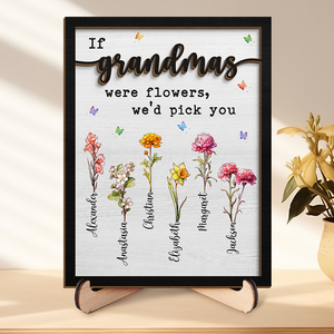 A Mother’s Love Is Like A Flower, It Never Fades Away - Family Personalized Custom 2-Layered Wooden Plaque With Stand - Mother's Day, House Warming Gift For Mom, Grandma