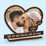 Custom Photo Romantic Couple Gifts - Personalized Wooden Plaque With Flat Stand