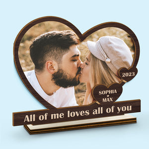 Custom Photo From Our First Kiss Till Our Last Breath - Couple Personalized Custom Shaped 2-Layered Wooden Plaque With Flat Stand - House Warming Gift For Husband Wife, Anniversary