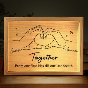 From Our First Kiss - Couple Personalized Custom Frame Light Box - Gift For Husband Wife, Anniversary