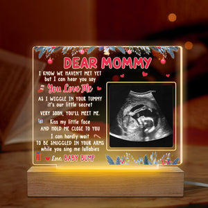 Custom Photo Kiss My Little Face - Family Personalized Custom Rectangle Shaped 3D LED Light - Christmas Gift For First Mom