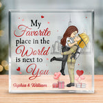 Next To You - Couple Personalized Custom Square Shaped Acrylic Plaque - Gift For Husband Wife, Anniversary