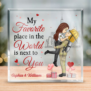 Next To You - Couple Personalized Custom Square Shaped Acrylic Plaque - Gift For Husband Wife, Anniversary