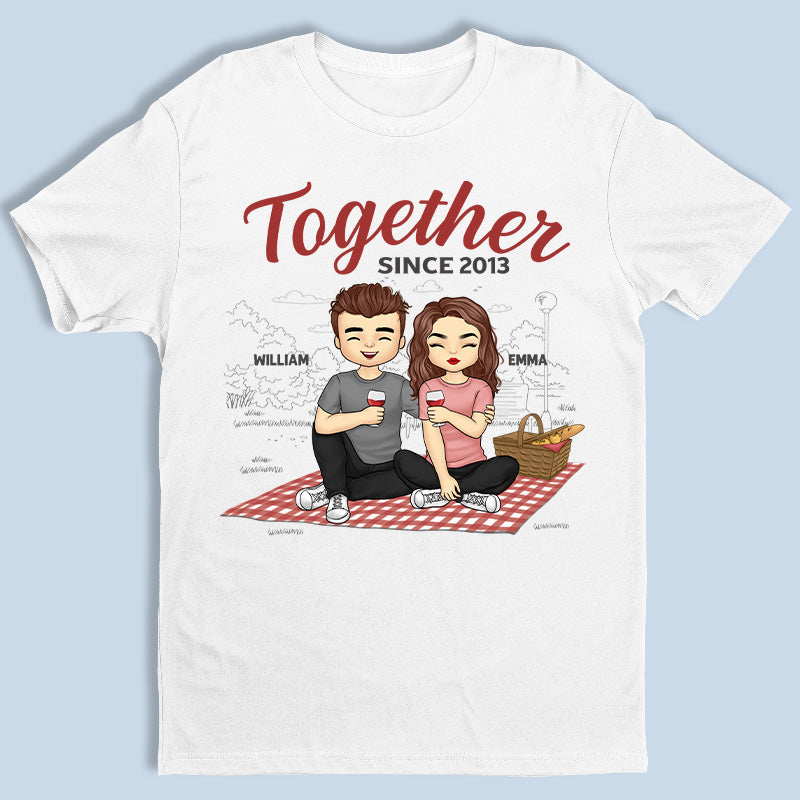Happily Annoying Each Other Since - Couple Personalized Custom Unisex T-shirt, Hoodie, Sweatshirt - Gift For Husband Wife, Anniversary