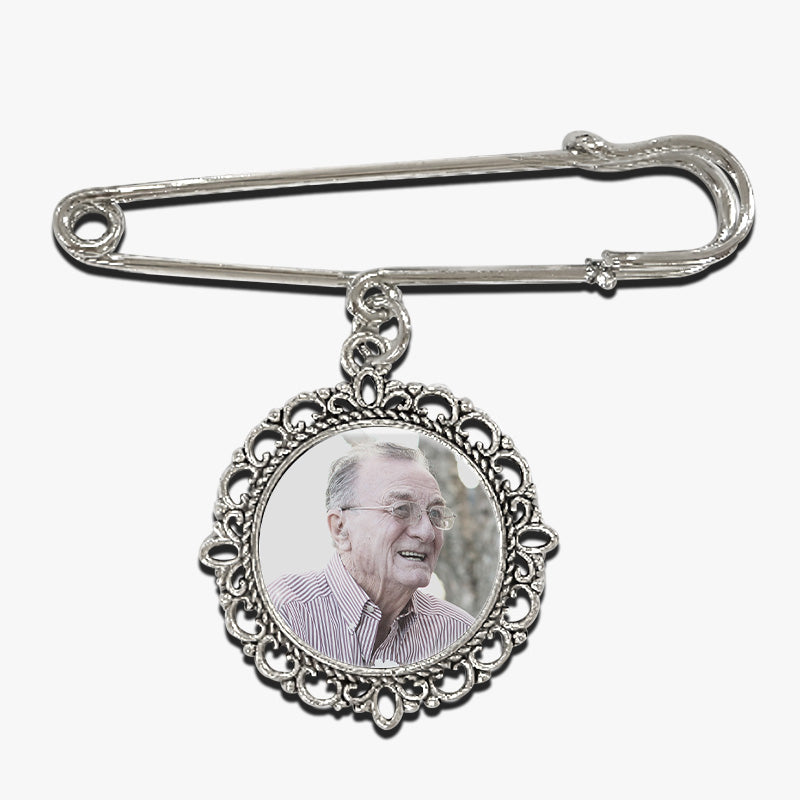 Custom Photo You're Always In My Heart - Memorial Personalized Custom Round Shaped Lapel Pin, Brooch - Sympathy Gift For Family Members