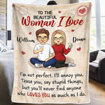 Custom Name Romantic Love Gifts for Couples - Personalized Blanket