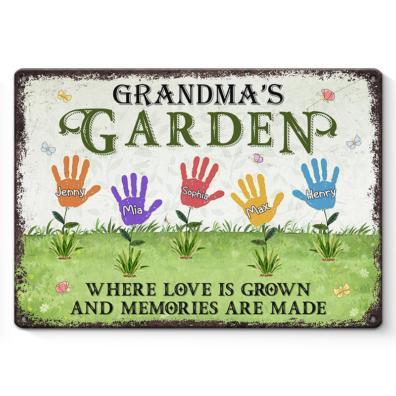 Your Love Gives Us The Roots To Bloom - Family Personalized Custom Home Decor Metal Sign - House Warming Gift For Grandma