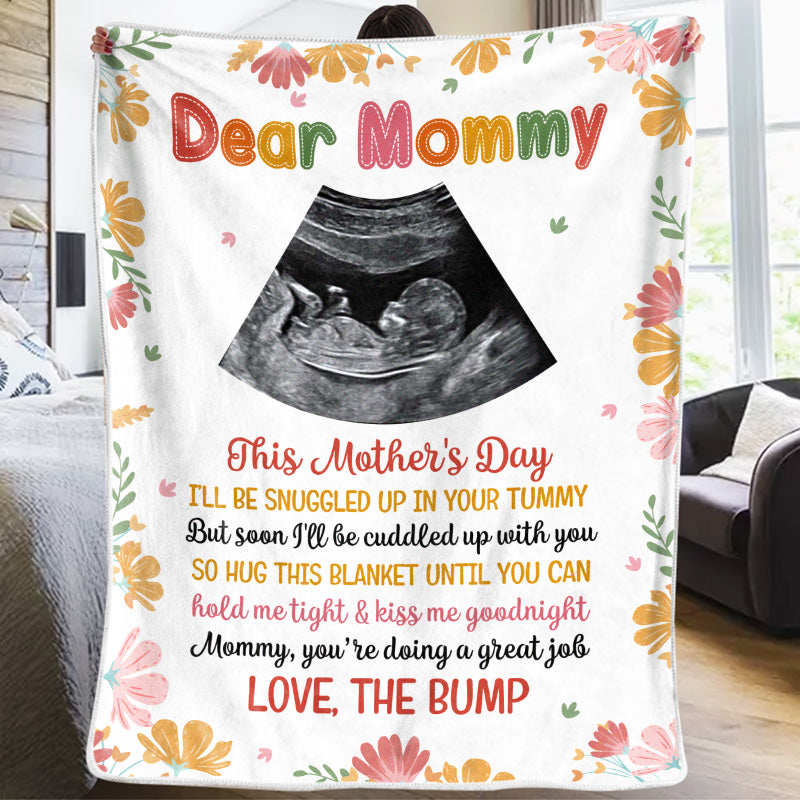 Custom Photo Mommy, You Are Doing A Great Job - Family Personalized Custom Baby Blanket - Baby Shower Gift, Gift For First Mom