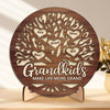 Mes petits-enfants me font sourire ! Plaque en bois personnalisée à 2 couches avec support ! Cadeau pour grand-mère