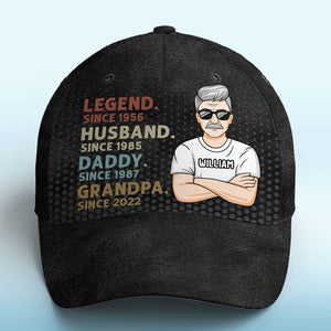 Dad Is My Hero - Family Personalized Custom Hat, All Over Print Classic Cap - Father's Day, Birthday Gift For Dad, Grandpa
