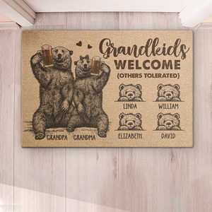Grandkids Welcome, Others Tolerated - Family Personalized Custom Home Decor Decorative Mat - House Warming Gift, Gift For Grandpa, Grandma