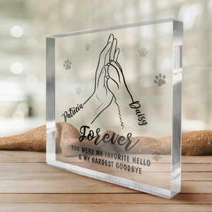 In My Darkest Hour I Found A Paw - Dog & Cat Personalized Custom Square Shaped Acrylic Plaque - Gift For Pet Owners, Pet Lovers