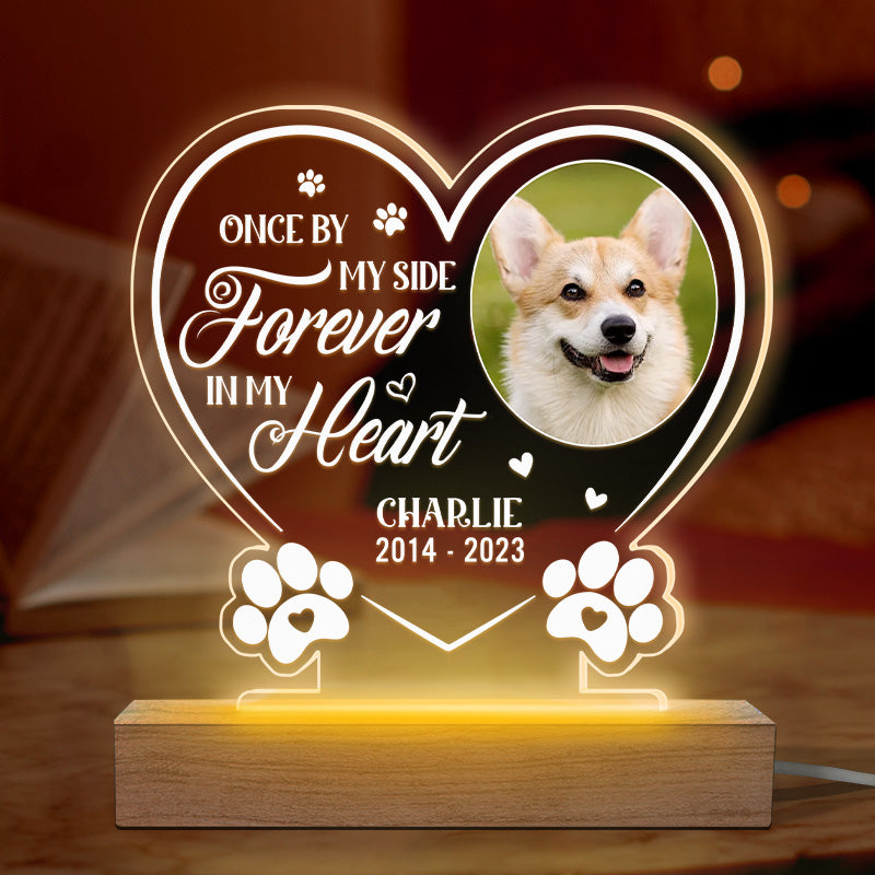 Custom Photo Your Wings Were Ready But Our Hearts Were Not - Memorial Personalized Custom Heart Shaped 3D LED Light - Sympathy Gift, Gift For Pet Owners, Pet Lovers