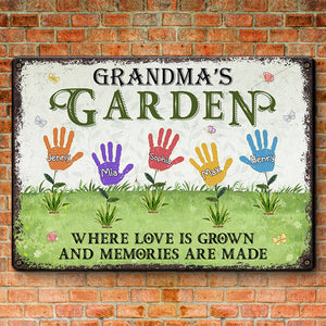 Your Love Gives Us The Roots To Bloom - Family Personalized Custom Home Decor Metal Sign - House Warming Gift For Grandma