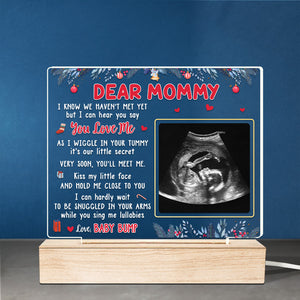 Custom Photo Kiss My Little Face - Family Personalized Custom Rectangle Shaped 3D LED Light - Christmas Gift For First Mom