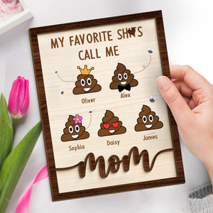 Faites un bon caca ! Plaque en bois personnalisée à 2 couches avec support pour famille ! Cadeau de pendaison de crémaillère pour maman et grand-mère.
