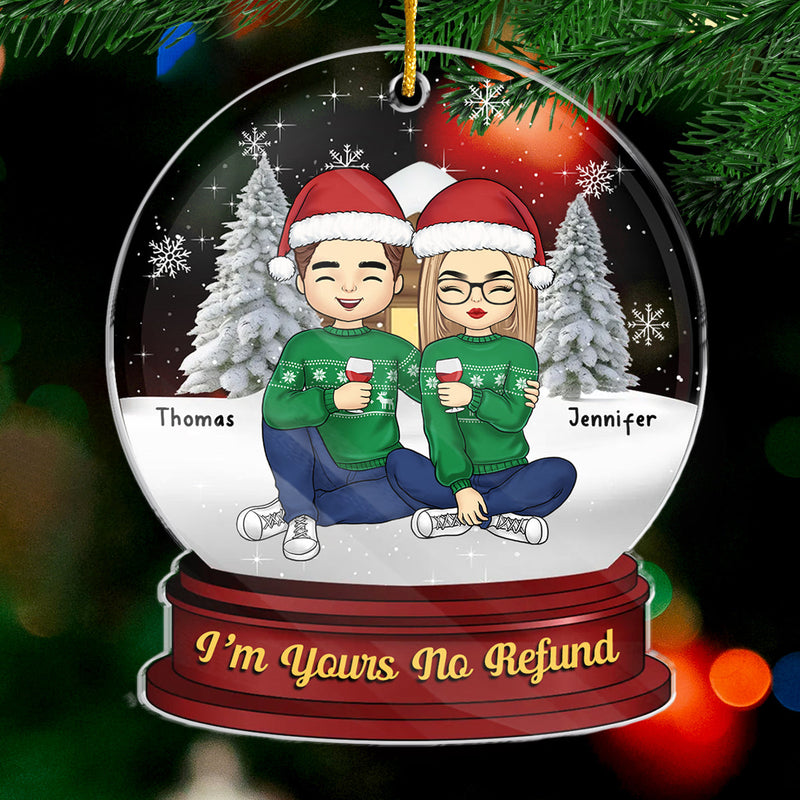 The First Christmas Together - Couple Personalized Custom Ornament - Acrylic Snow Globe Shaped - Christmas Gift For Husband Wife, Anniversary