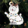 Santa's Little Troublemaker - Cat Personalized Custom Ornament - Acrylic Custom Shaped - Christmas Gift For Pet Owners, Pet Lovers