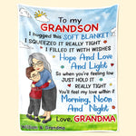 Grandkid Melts My Heart - Family Personalized Custom Blanket - Christmas Gift From Grandma