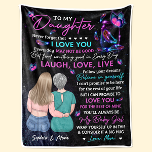 You'll Always Be My Baby Girl - Family Personalized Custom Blanket - Gift From Mom