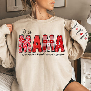 A Mother's Love Is Forever  - Family Personalized Custom Unisex Sweatshirt With Design On Sleeve - Birthday Gift For Mom, Grandma