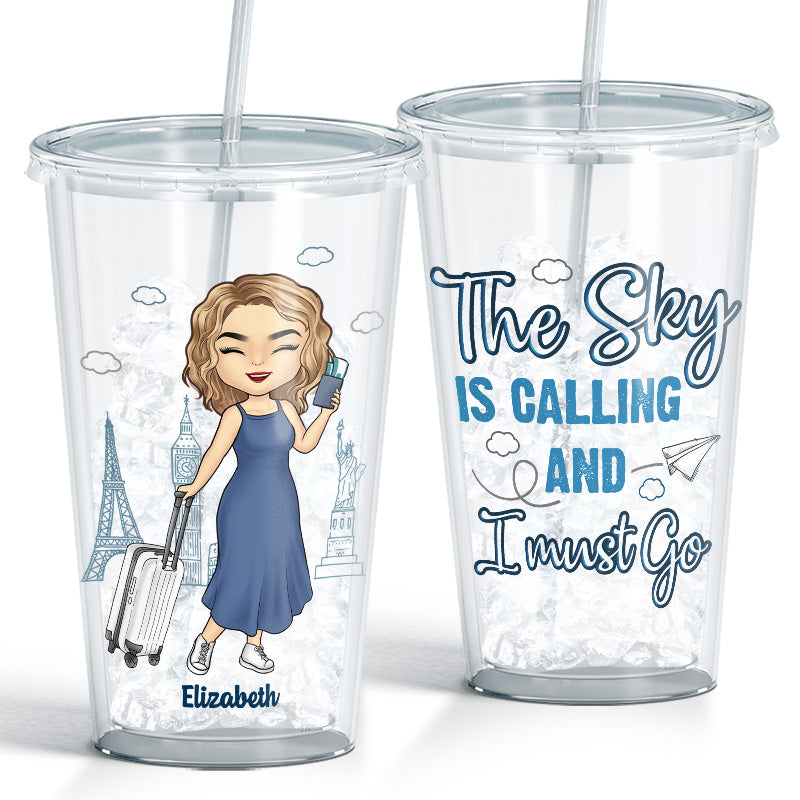 Adventure Is Worthwhile - Travel Personalized Custom Clear Acrylic Tumbler - Gift For Travel Lovers