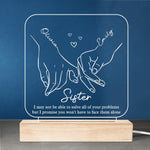 You Won't Have To Face Them Alone - Bestie Personalized Custom Square Shaped 3D LED Light - Gift For Best Friends, BFF, Sisters