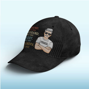 Dad Is My Hero - Family Personalized Custom Hat, All Over Print Classic Cap - Father's Day, Birthday Gift For Dad, Grandpa
