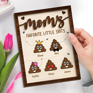 I May Be A Little Poo - Family Personalized Custom 2-Layered Wooden Plaque With Stand - House Warming Gift For Mom