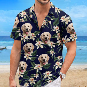 Custom Photo Welcome To The Dog Days Of Summer - Dog & Cat Personalized Custom Unisex Tropical Hawaiian Aloha Shirt - Summer Vacation Gift, Gift For Pet Owners, Pet Lovers