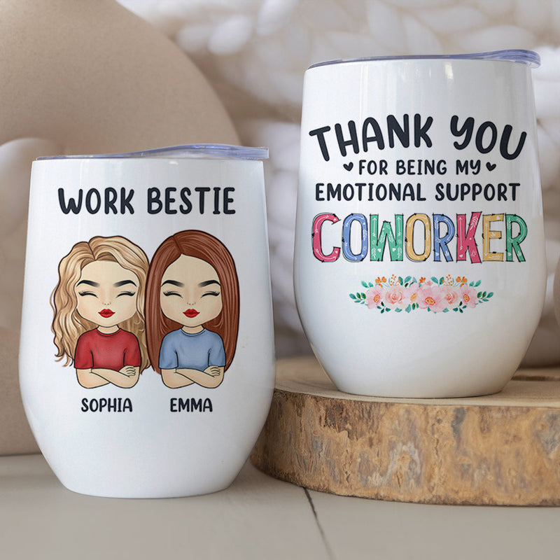 Laughing Together Since Day One - Coworker Personalized Custom Wine Tumbler - Gift For Coworkers, Work Friends, Colleagues