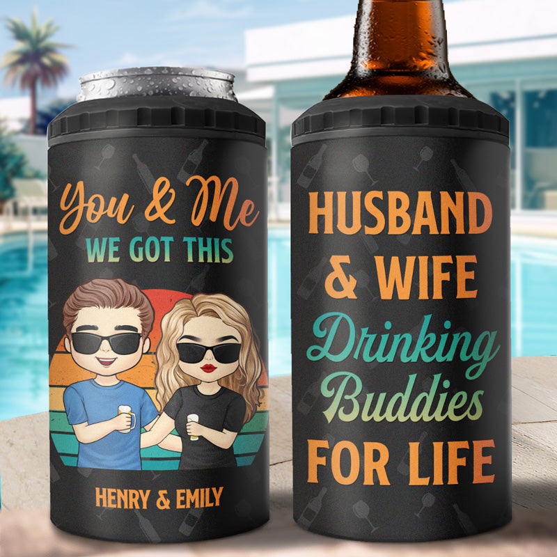 Drinking Buddies Husband Wife - Couple Personalized Custom 4 In 1 Can -  Pawfect House ™