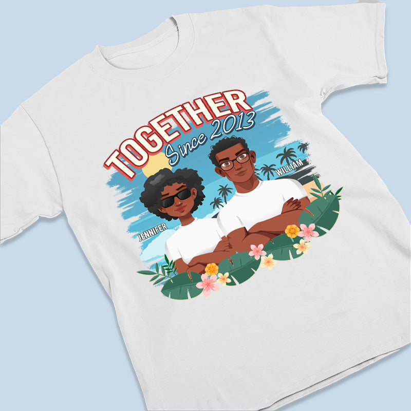 Together Since - Couple Personalized Custom Unisex T-shirt, Hoodie, Sweatshirt - Summer Vacation, Gift For Husband Wife, Anniversary