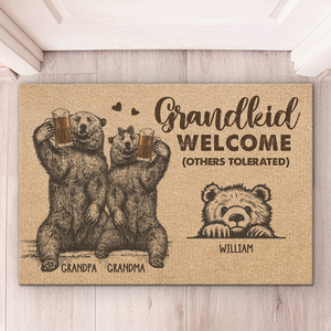 Grandkids Welcome, Others Tolerated - Family Personalized Custom Home Decor Decorative Mat - House Warming Gift, Gift For Grandpa, Grandma