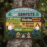 Welcome to Our Campsite Camping Grilling Decor - Wood Sign