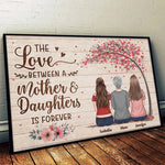 Mother & Son Daughter Forever Linked Together - Family Personalized Custom Horizontal Poster - Mother's Day, Birthday Gift For Mom