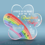 Custom Name Rainbow Bridge Pet Memorial Gifts - Personalized Shaped Acrylic Plaque