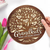 Grandkids Make My Heart Smile - Family Personalized Custom 2-Layered Wooden Plaque With Stand - Gift For Grandma