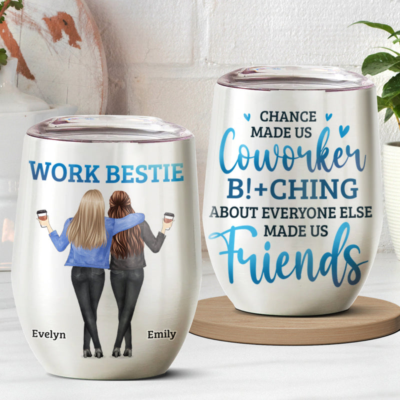 Another Year Of Bonding Over Deadlines - Coworker Personalized Custom Wine Tumbler - Gift For Coworkers, Work Friends, Colleagues