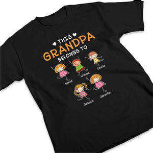 This Awesome Grandpa Belongs To - Family Personalized Custom Unisex T-shirt, Hoodie, Sweatshirt - Father's Day, Birthday Gift For Grandpa, Grandma