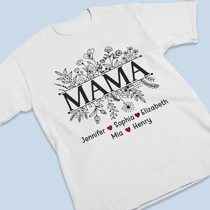 Blooming Love You, Mom - Family Personalized Custom Unisex T-shirt, Hoodie, Sweatshirt - Gift For Mom, Grandma